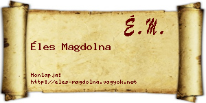 Éles Magdolna névjegykártya